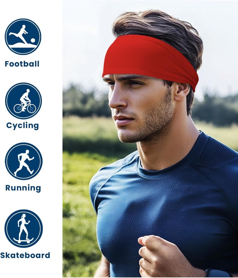 Supeniu Headband for Men & Women, Sweat Wicking Sports Sweatband Headbands, Workout Running Training Yoga Basketball Hairband - Image 2